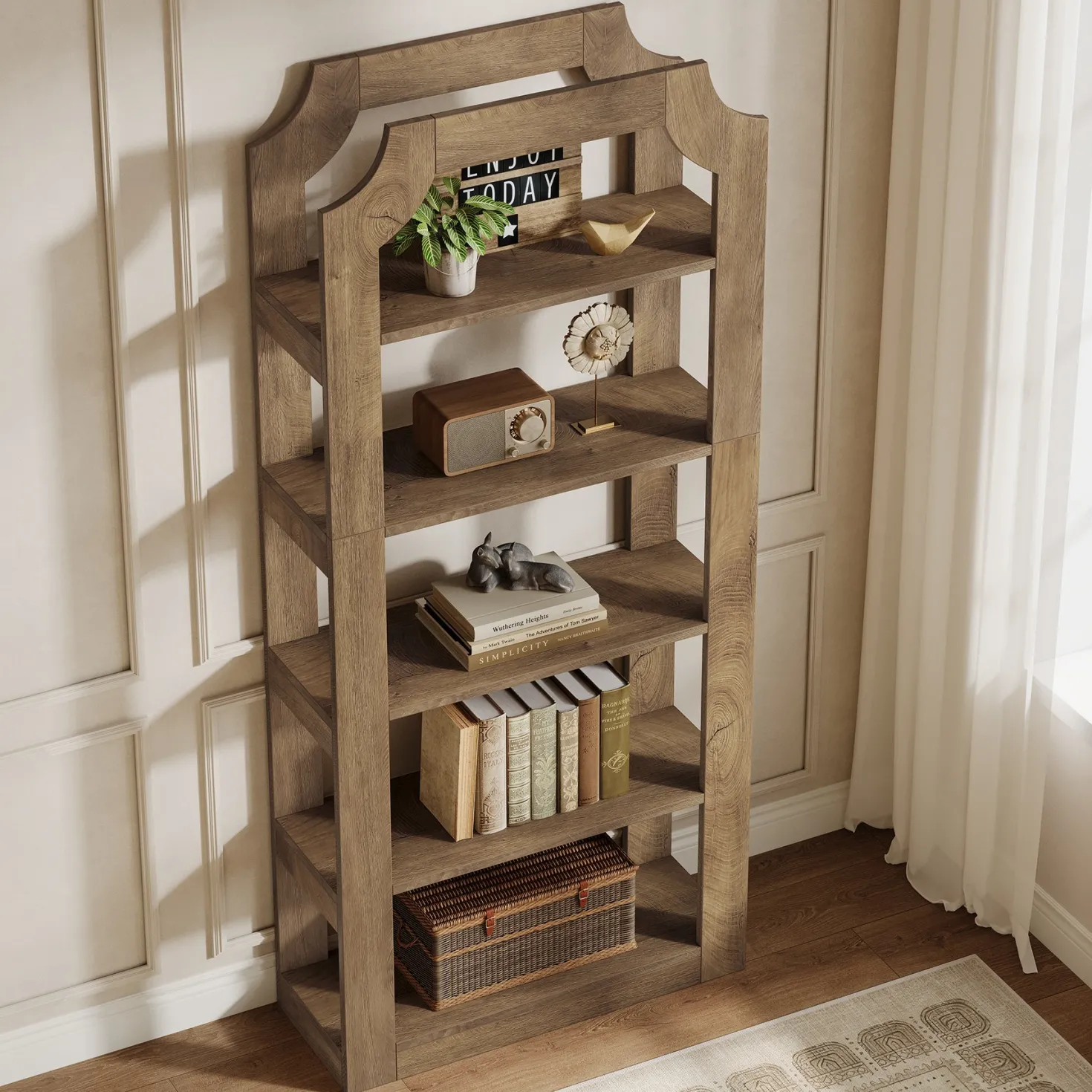 5-Tier Bookshelf, 70.9" Freestanding Bookcase with Open Storage Shelves