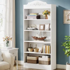 5-Tier Bookshelf, 73" Freestanding Etagere Bookcase with Storage Shelves