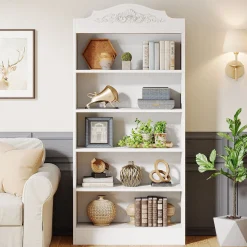 5-Tier Bookshelf, 73" Freestanding Etagere Bookcase with Storage Shelves