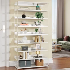 8-Tier Bookshelf, Acrylic Bookcase Storage Display Shelf