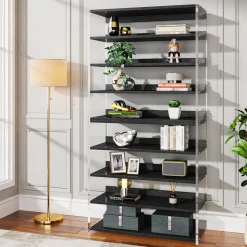 8-Tier Bookshelf, Acrylic Bookcase Storage Display Shelf