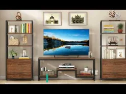 4-Tier Bookshelf Etagere Display Bookcase with 2 Drawers