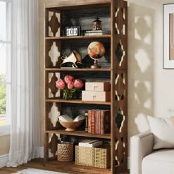 6-Tier Bookshelf, 70-Inch Wood Bookcase with Storage Shelves