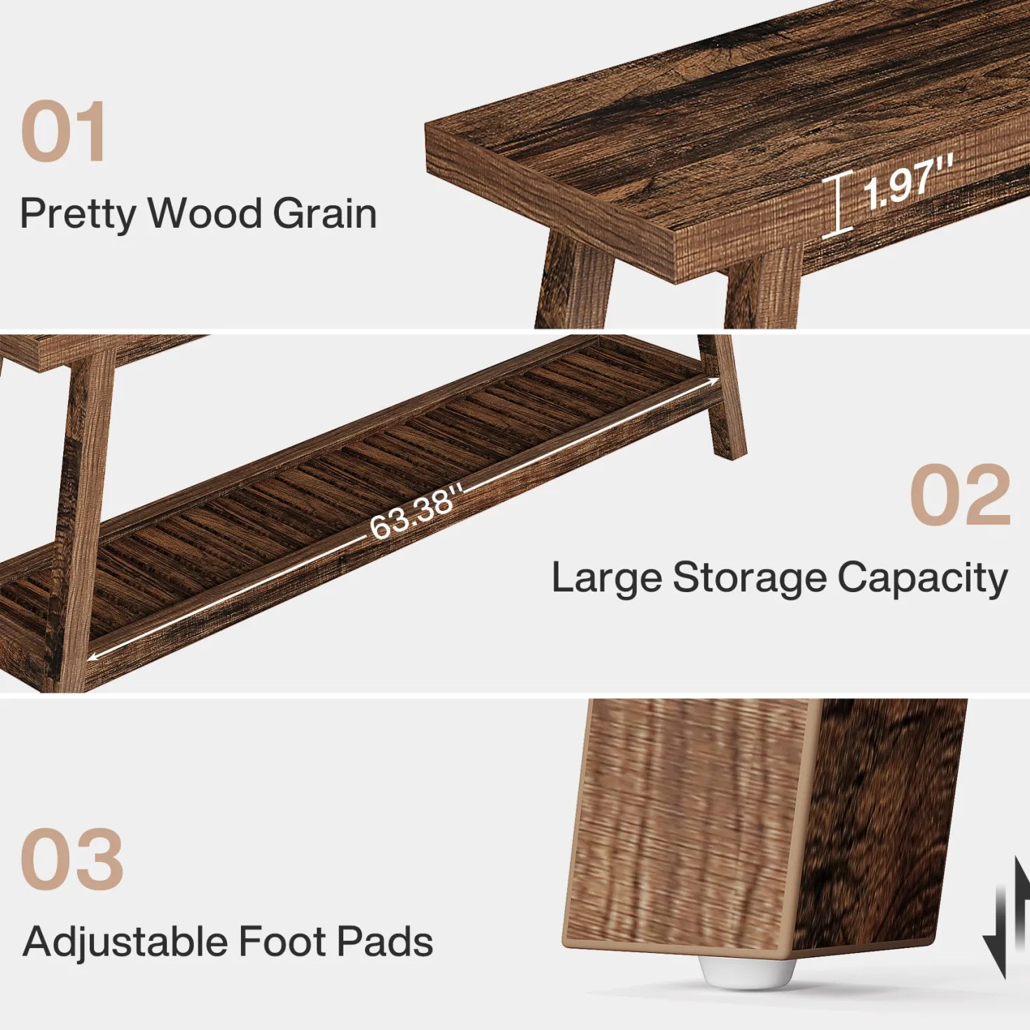 2-Tier Console Table, 70.9" Entryway Sofa Table for Hallway, Living Room