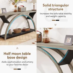 2-Tier Console Table, 70.9