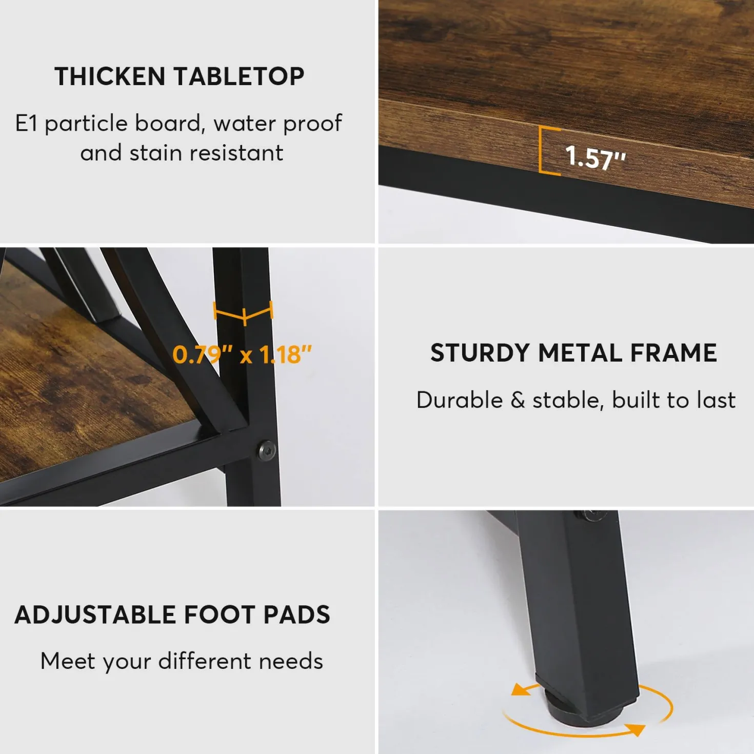 2-Tier Console Table, 70.9" Industrial Sofa Table Behind Couch with Shelves