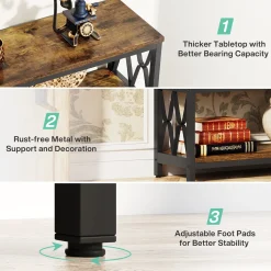3-Tier Console Table, 70.9