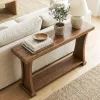 2-Tier Console Table, 63” Narrow Entryway Sofa Table with Storage Shelf