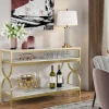 3-Tier Console Table, 55" Sofa Table with Storage Shelves