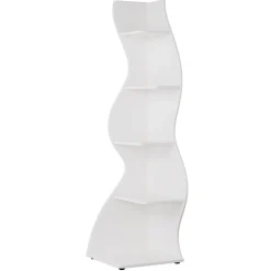 5-Tier Corner Bookcase, Rustic Freestanding Corner Shelf for Small Spaces