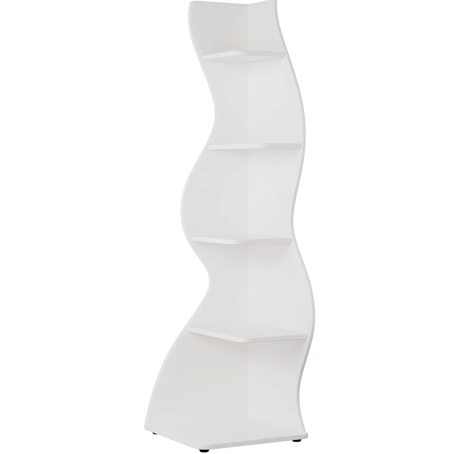 5-Tier Corner Bookcase, Rustic Freestanding Corner Shelf for Small Spaces