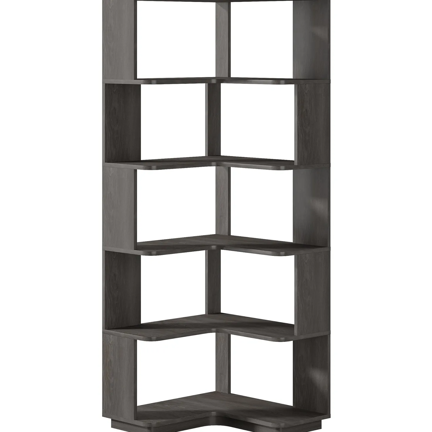 6-Tier Corner Bookshelf, 64.96" Corner Bookcase with Anti-Drop Panel