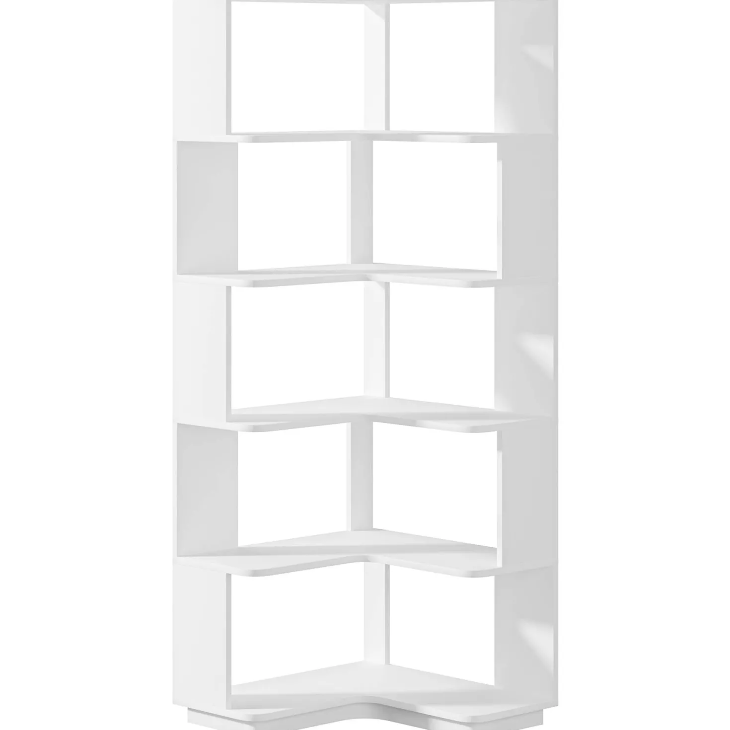 6-Tier Corner Bookshelf, 64.96" Corner Bookcase with Anti-Drop Panel