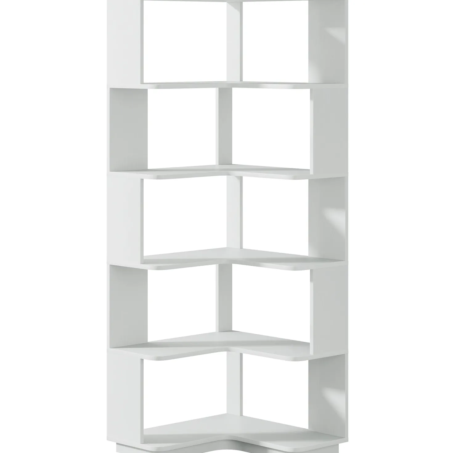 6-Tier Corner Bookshelf, 64.96" Corner Bookcase with Anti-Drop Panel