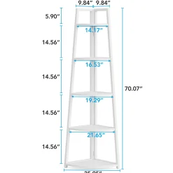5-Tier Corner Bookshelf, 70" Tall Corner Shelves Plant Stand for Living Room