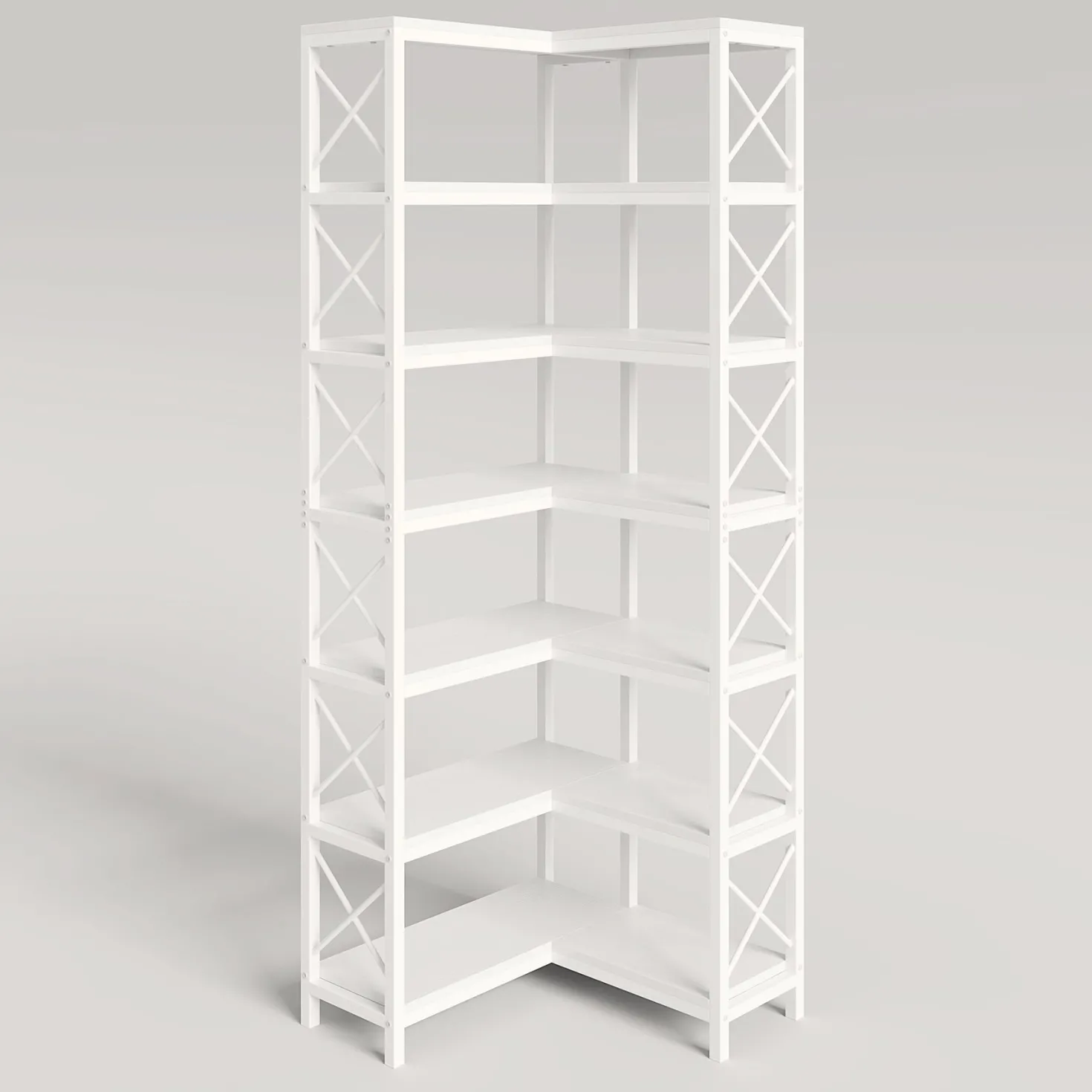 7-Tier Corner Bookshelf Corner Bookcase Storage Display Rack