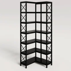 7-Tier Corner Bookshelf Corner Bookcase Storage Display Rack
