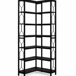 7-Tier Corner Bookshelf, Industrial Corner Etagere Bookcase