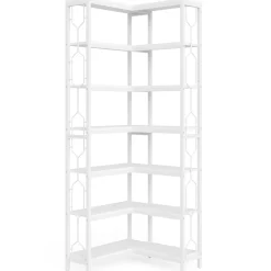 7-Tier Corner Bookshelf, Industrial Corner Etagere Bookcase