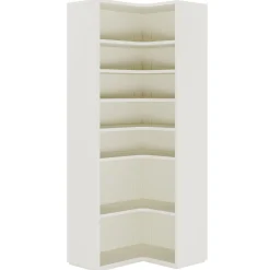 9-Tier Corner Bookshelf, Modern L-Shaped Bookcase Display Shelf