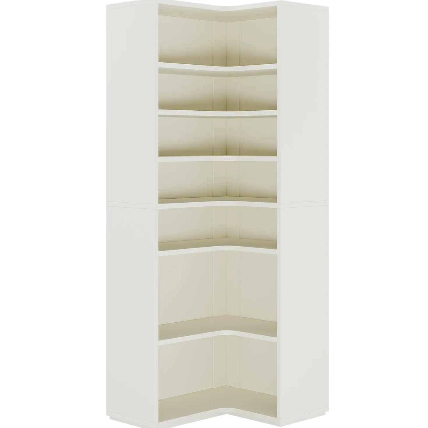 9-Tier Corner Bookshelf, Modern L-Shaped Bookcase Display Shelf