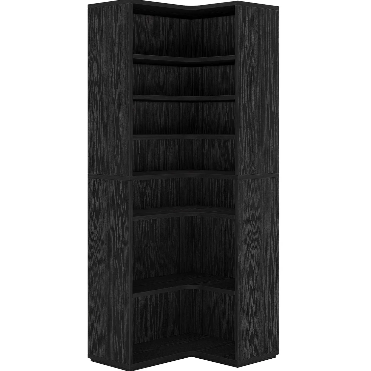 9-Tier Corner Bookshelf, Modern L-Shaped Bookcase Display Shelf