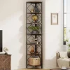 7-Tier Corner Shelf, 78.7" Corner Bookcase Slim Corner Storage Rack