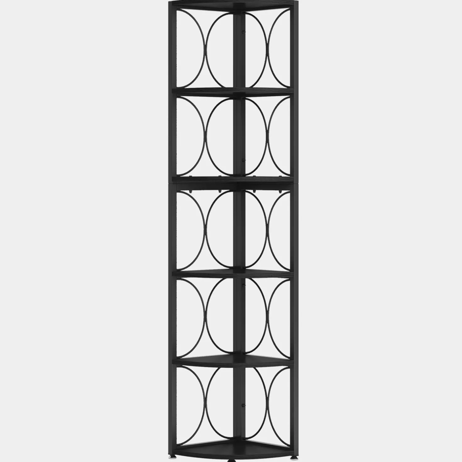6-Tier Corner Shelf, 67" Corner Bookshelf Shelving Unit