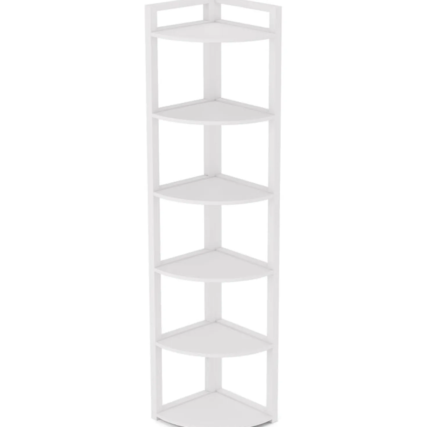 6-Tier Corner Shelf, 70.9 Inch Tall Corner Bookshelf Small Bookcase Rustic Corner Shelving Unit Storage Rack