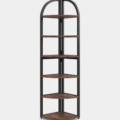 6-Tier Corner Shelf, 71 inch Tall Corner Bookshelf for Small Space