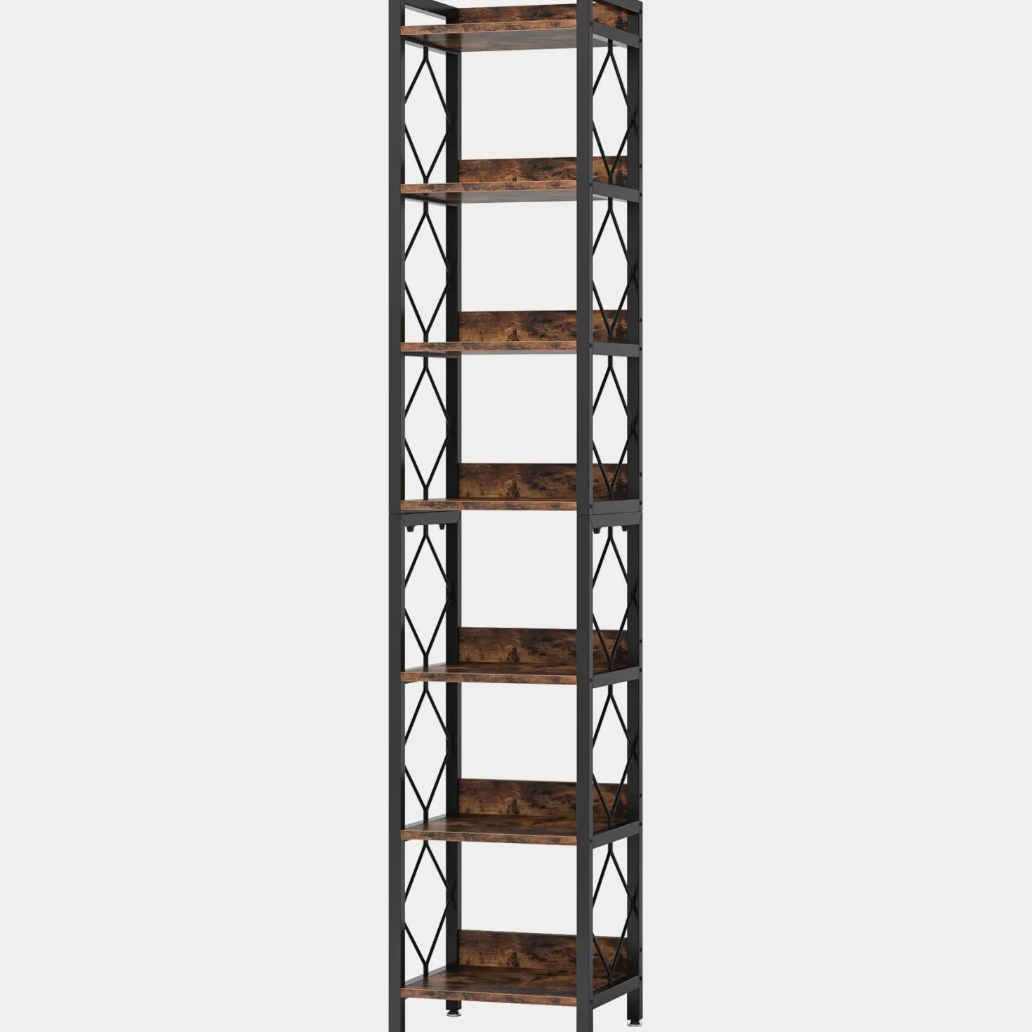 7-Tier Corner Shelf, 78.7" Narrow Bookshelf Corner Bookcase