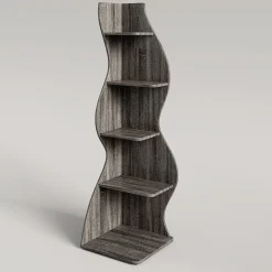 5-Tier Corner Shelf, Modern Wall Corner Bookshelf Bookcase