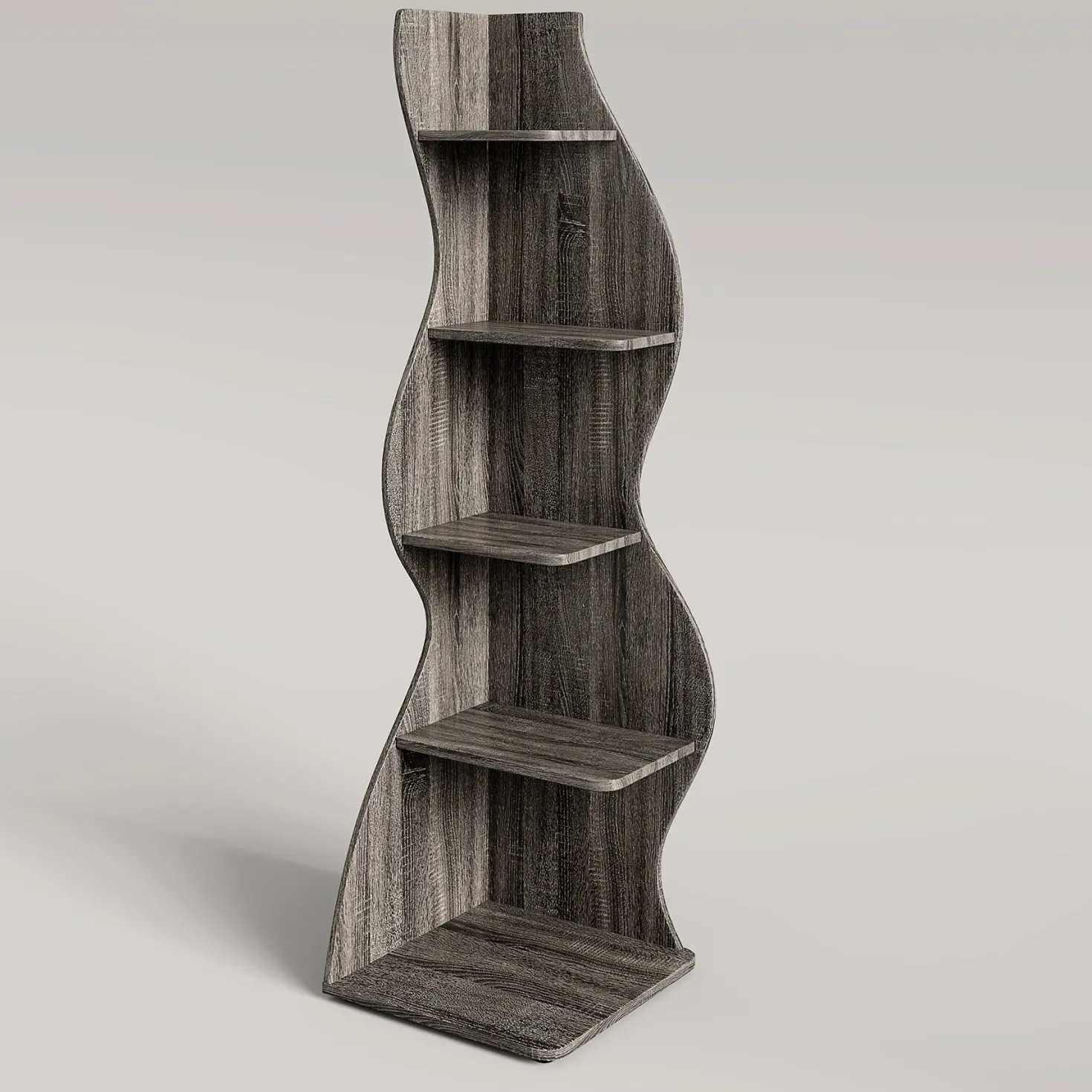 5-Tier Corner Shelf, Modern Wall Corner Bookshelf Bookcase