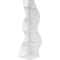5-Tier Corner Shelf, Modern Wall Corner Bookshelf Bookcase