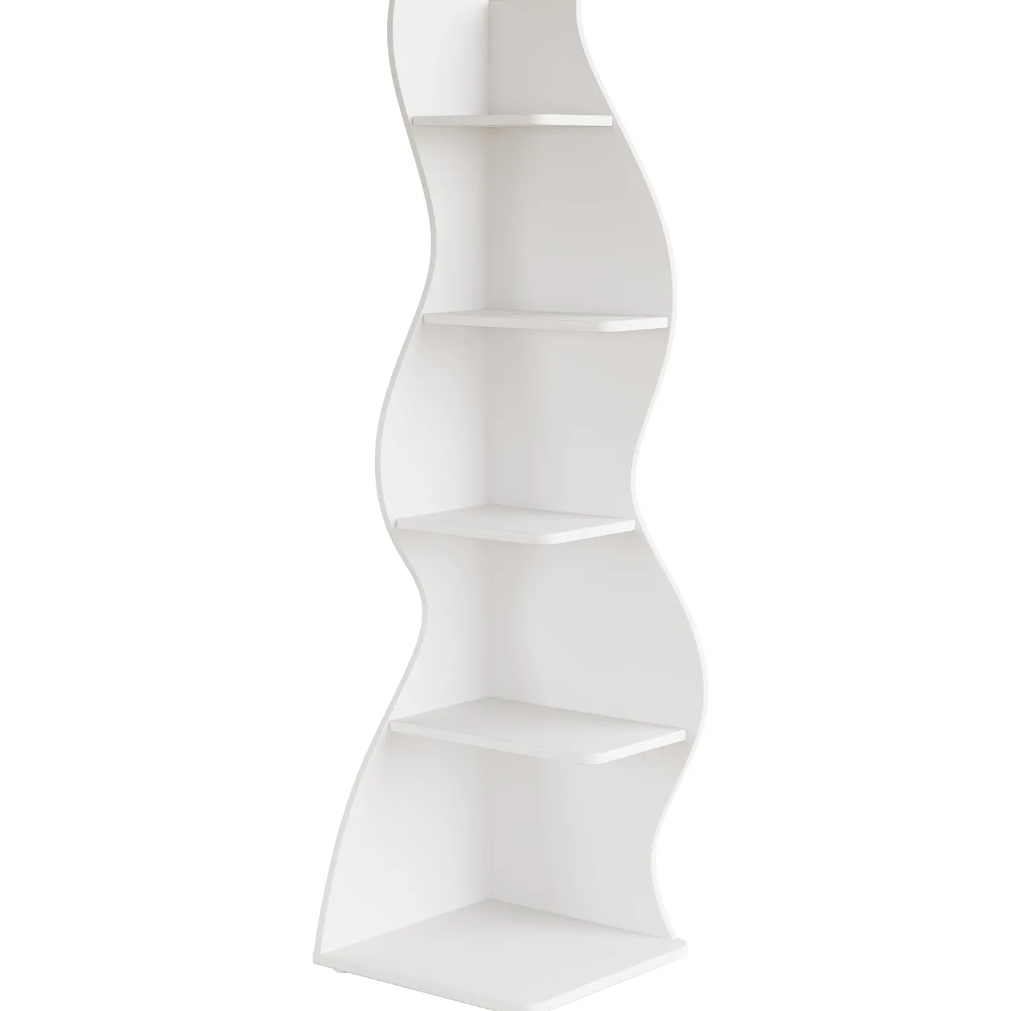 5-Tier Corner Shelf, Modern Wall Corner Bookshelf Bookcase