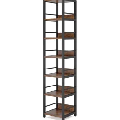 6-Tier Corner Shelf, Narrow Etagere Bookshelf Storage Rack