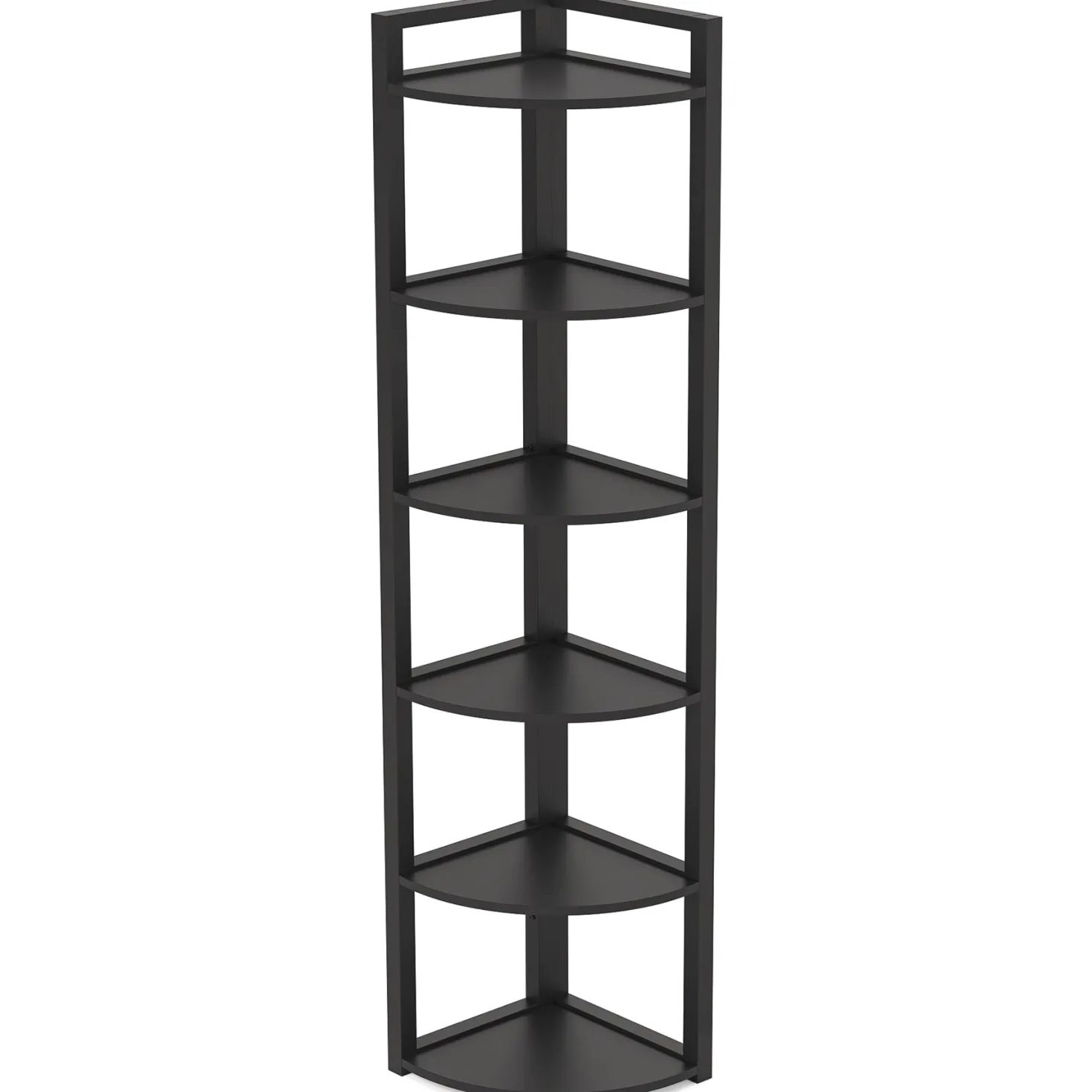 6-Tier Corner Shelf, Small Corner Bookshelf Storage Rack