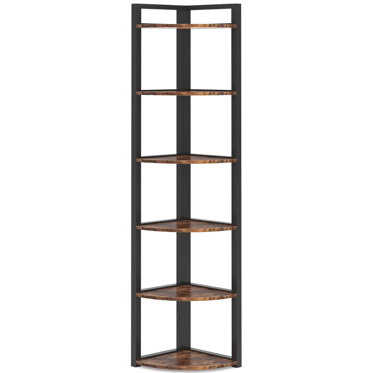 6-Tier Corner Shelf, Small Corner Bookshelf Storage Rack