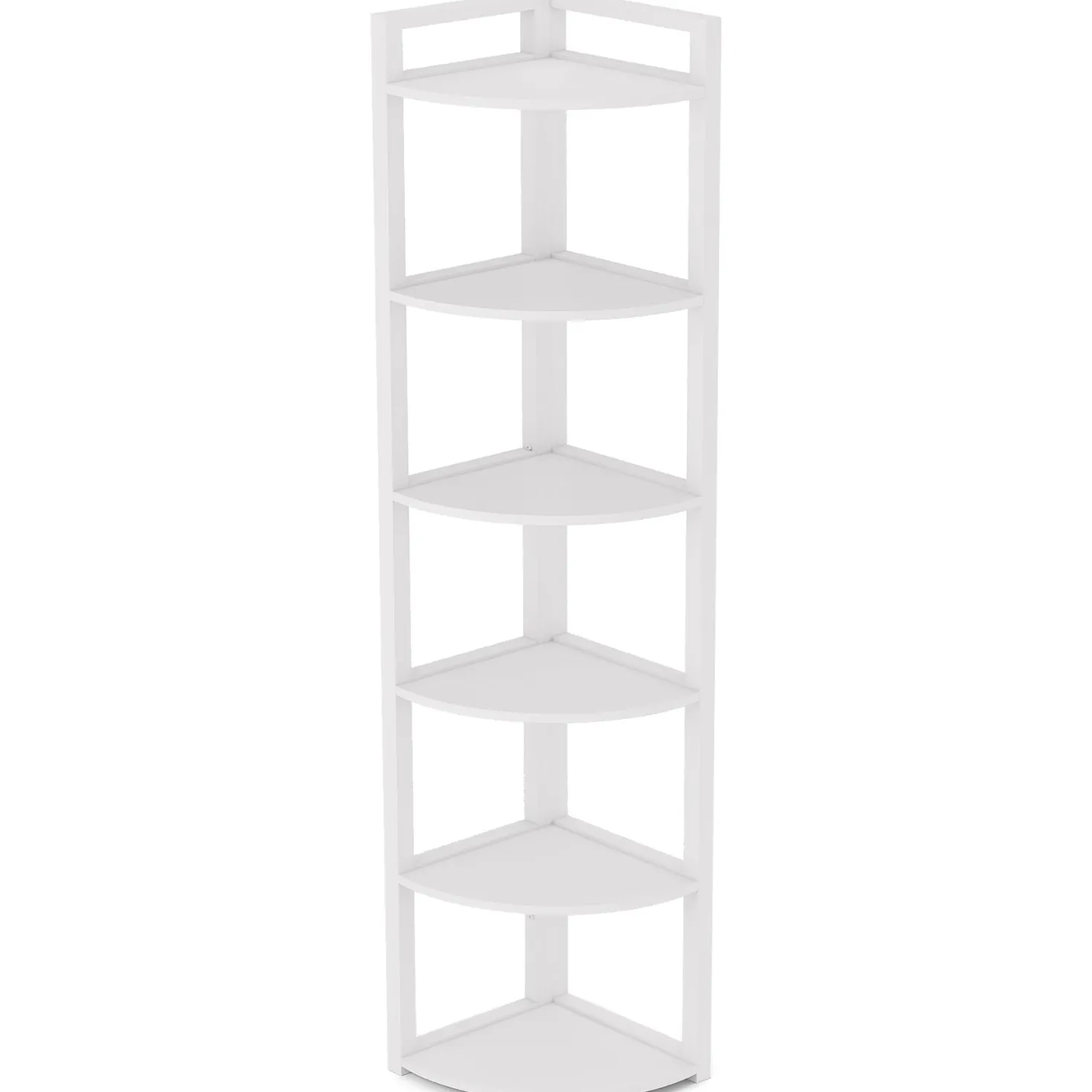 6-Tier Corner Shelf, Small Corner Bookshelf Storage Rack