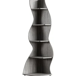 5-Tier Corner Shelf, Wavy Bookshelf Bookcase Display Rack for Home Office