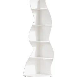 5-Tier Corner Shelf, Wavy Bookshelf Bookcase Display Rack for Home Office
