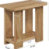 2-Tier End Table, Farmhouse Side Table with Storage Shelves for Small Space