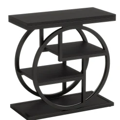 4-Tier End Table, Industrial Side Table with Storage Shelves for Living Room, Bedroom