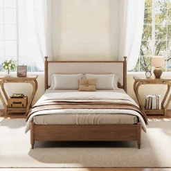 2-Tier End Table, Narrow Accent Side Table with with Storage Shelves