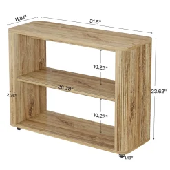 3-Tier End Table, Narrow Side Table Nightstand with Storage Shelves