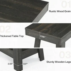 2-Tier End Table, Slim Sofa Side Table with Storage