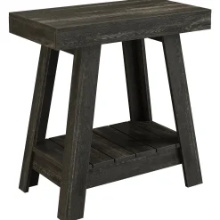 2-Tier End Table, Slim Sofa Side Table with Storage