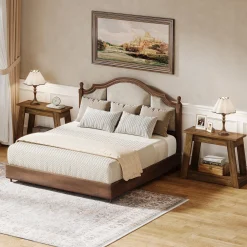 2-Tier End Table, Small Side Table With 2 Storage Shelves for Living Room