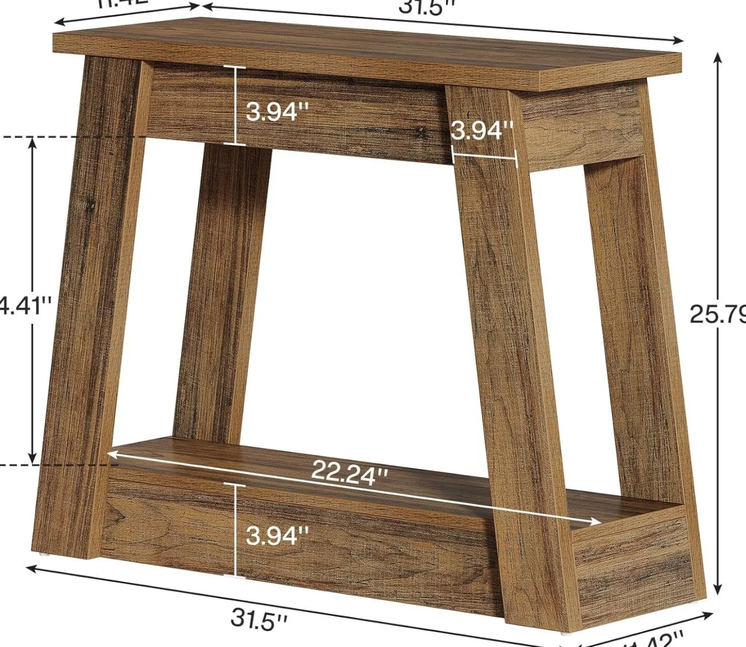 2-Tier End Table, Small Side Table With 2 Storage Shelves for Living Room