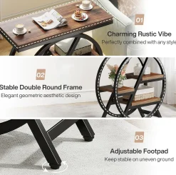 4-Tier End Table, Small Side Table Snack Table with Storage Shelves